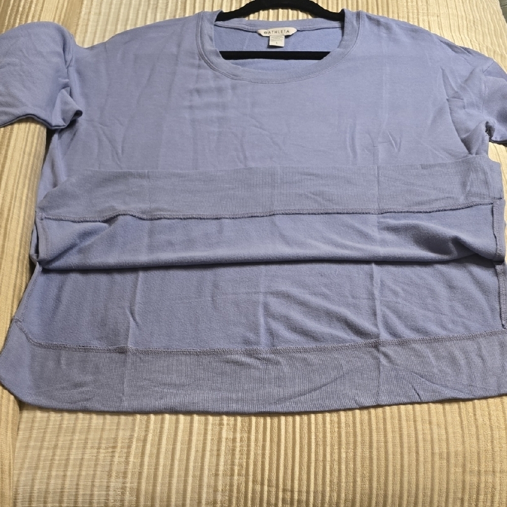Athleta Coaster Luxe Lavender Long Sleeve Sewatshirt Oversized L - Picture 8 of 16